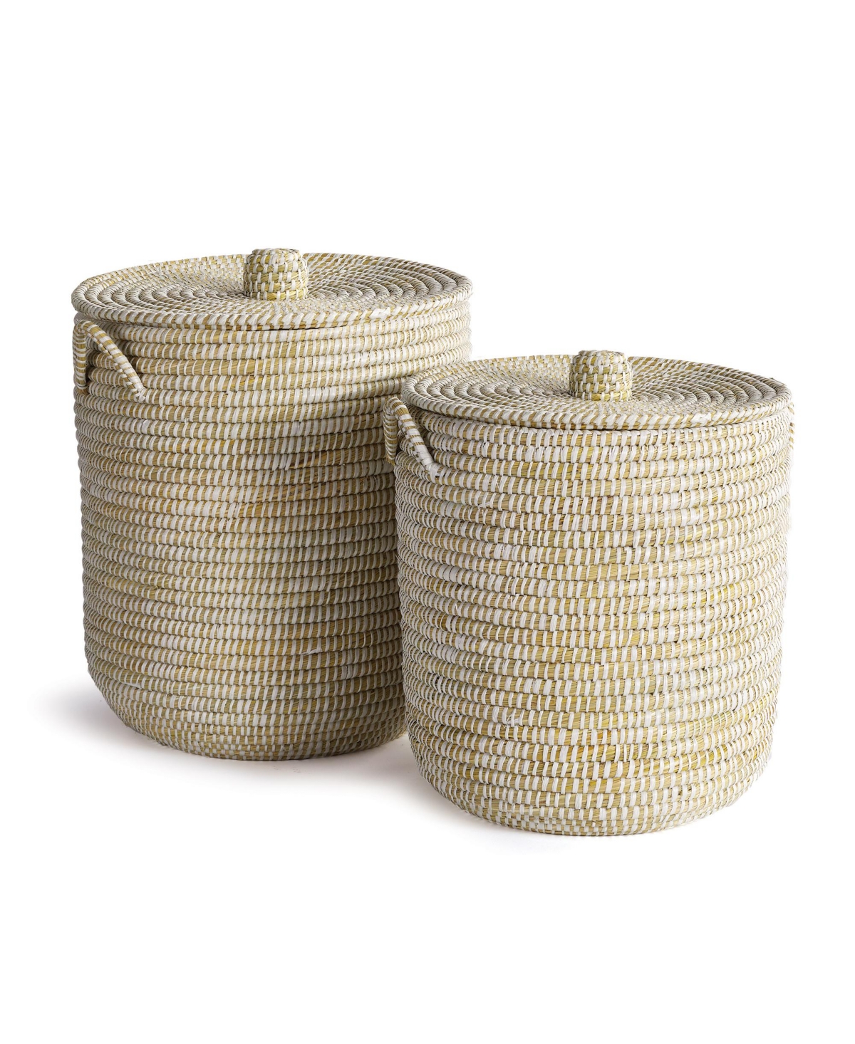 Rivergrass Hamper Baskets With Lids Set of 2 - White