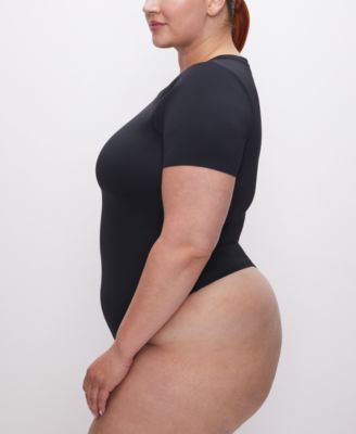 Sculpting Crewneck Short-Sleeve Bodysuit, Regular & Plus Size