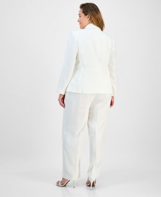 Plus Size Crepe Two-Button Jacket & Pull-On 2 Piece Pantsuit