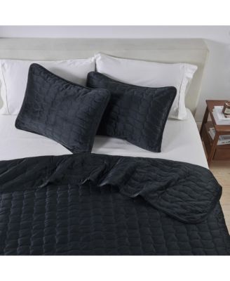 Velvet Dual-Sided Box-Stitched Quilt Set