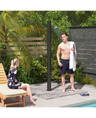 7.1FT Slolar Heated Outdoor Shower, 9.2 Gal Outdoor Solar Shower