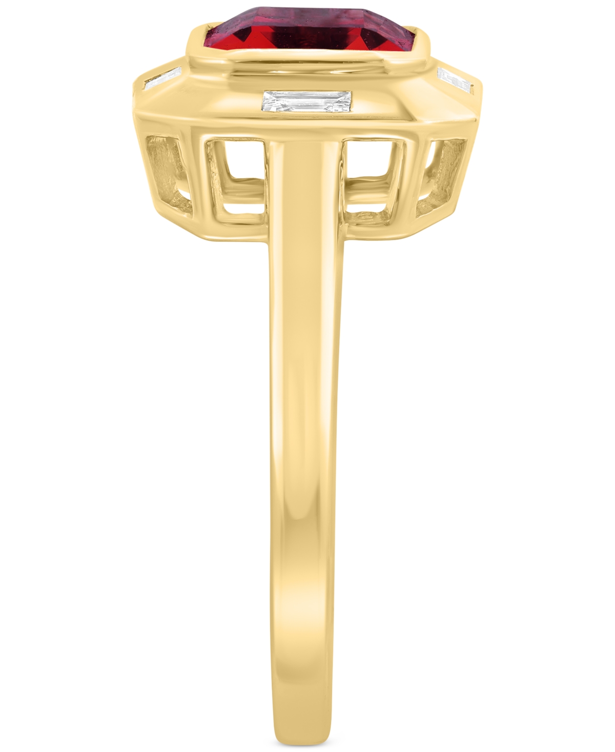 Effy Collection Effy Garnet (2-1/2 Ct. T.w.) & White Topaz (1/2 Ct. T.w.) Ring In 14k Gold In Red