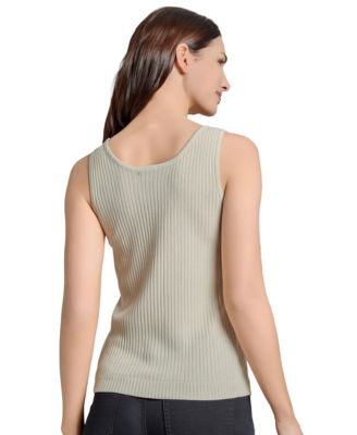 Petite Ribbed Scoop-Neck Tank Top