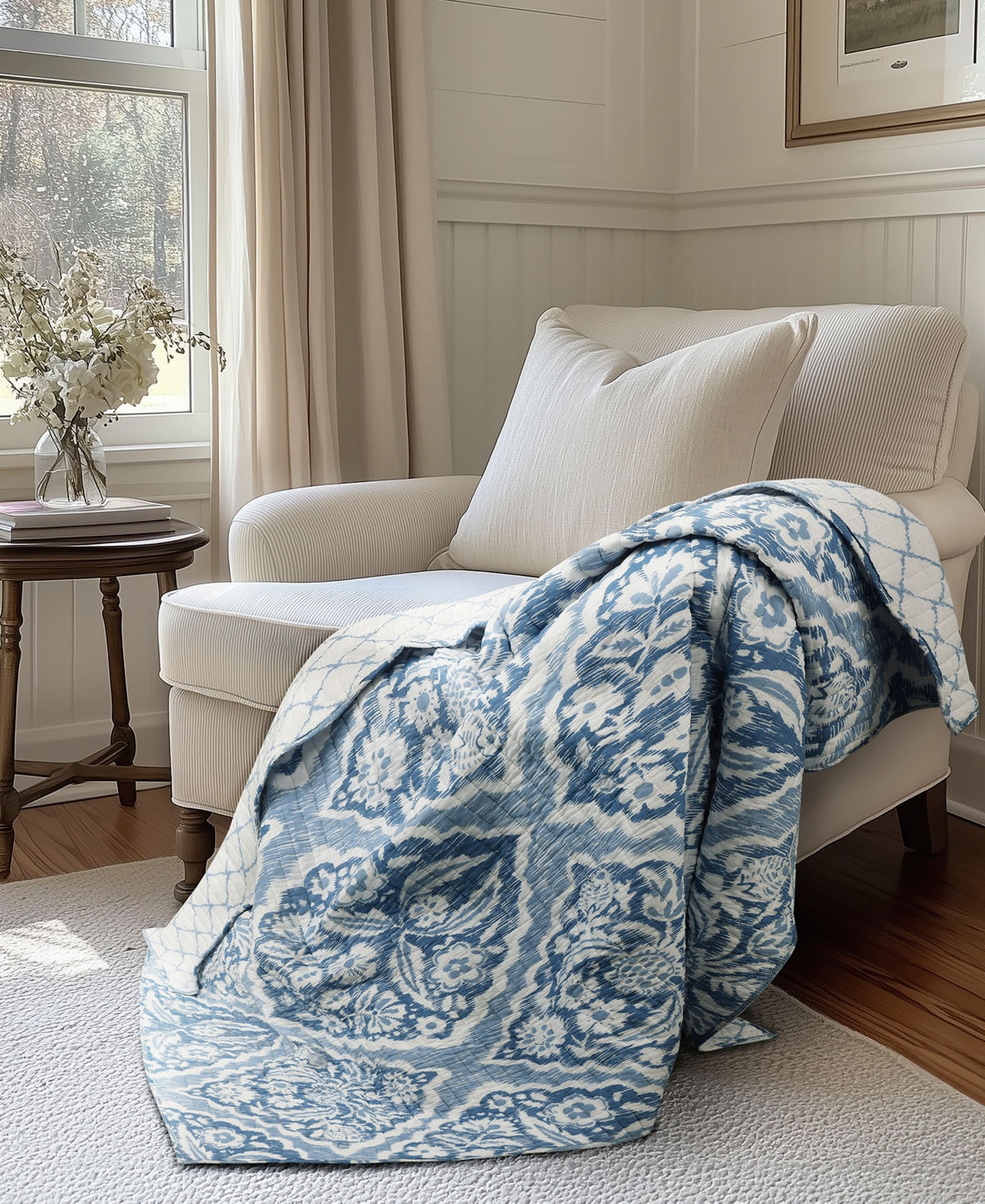 Levtex Becker Reversible Quilted Throw, 50" X 60" In Blue