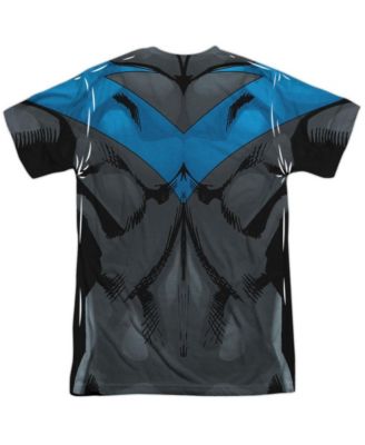 Мужская синяя униформа Batman Nightwing Blue (принт спереди / сзади) с коротким рукавом для взрослых Poly Crew Tee / футболка