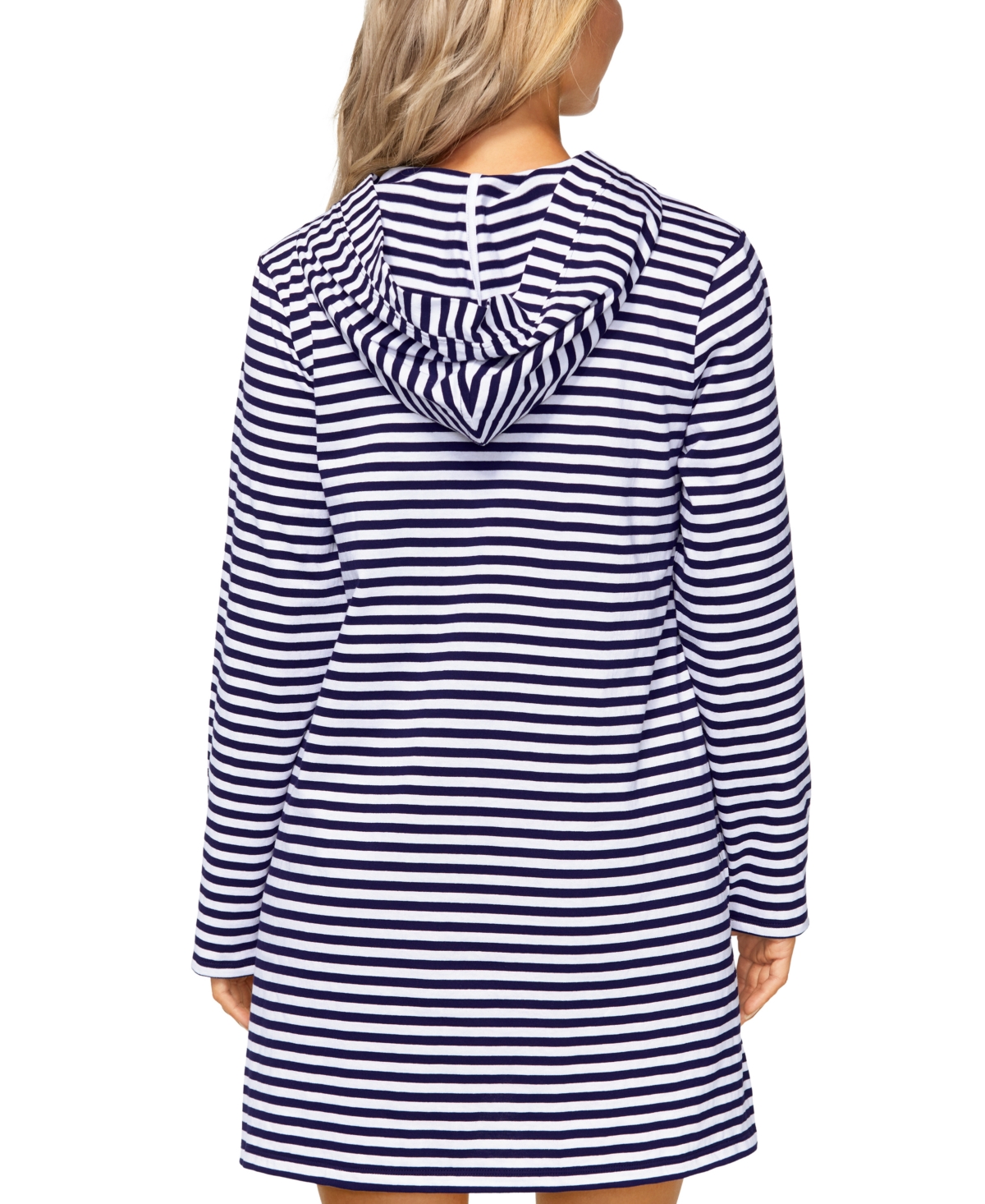 Island Escape Women's Striped Coastal Cover-up Dress, Exclusively At Macy's In Blue