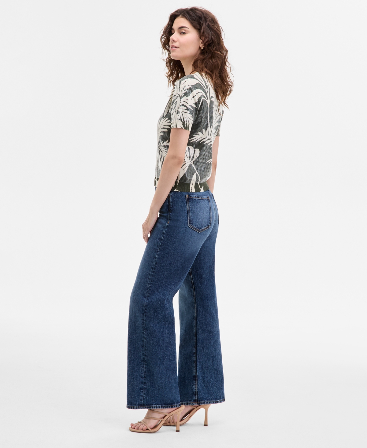 Guess Women's High-rise Wide-leg Jeans In Gray