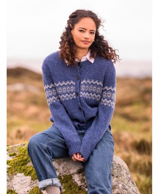 Women's Fair Isle Crew Neck Cardigan