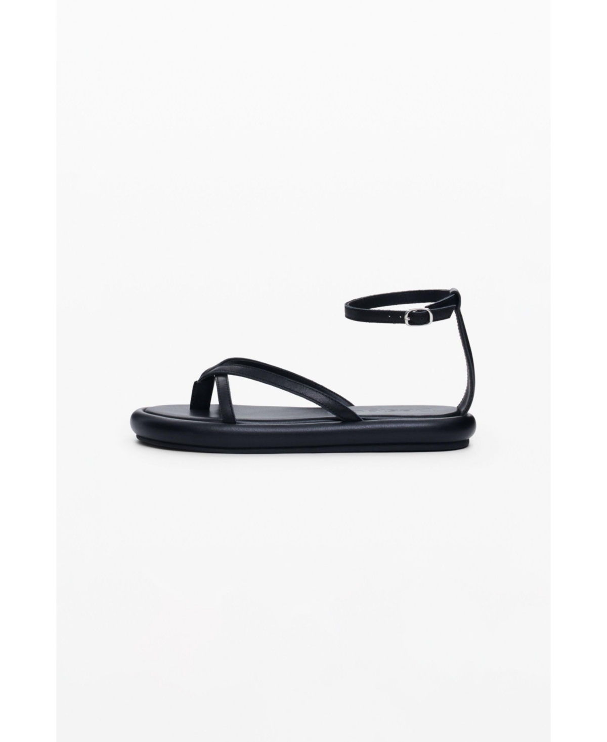 Women's Ankle strap flat sandal - Black