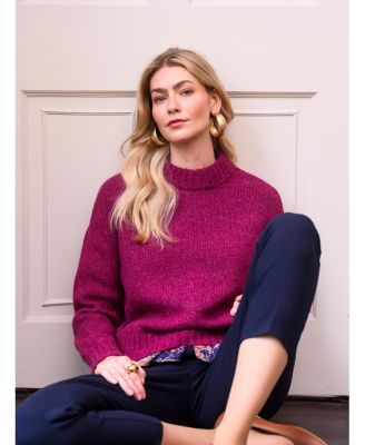 Celtic & Co. Женский свитер с круглым вырезом из смеси шелка и шерсти альпаки