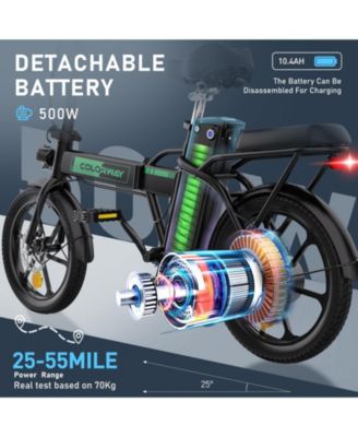 e♡ COLORWAY Electric Bike,500W/10.4Ah/36V Removable Battery E