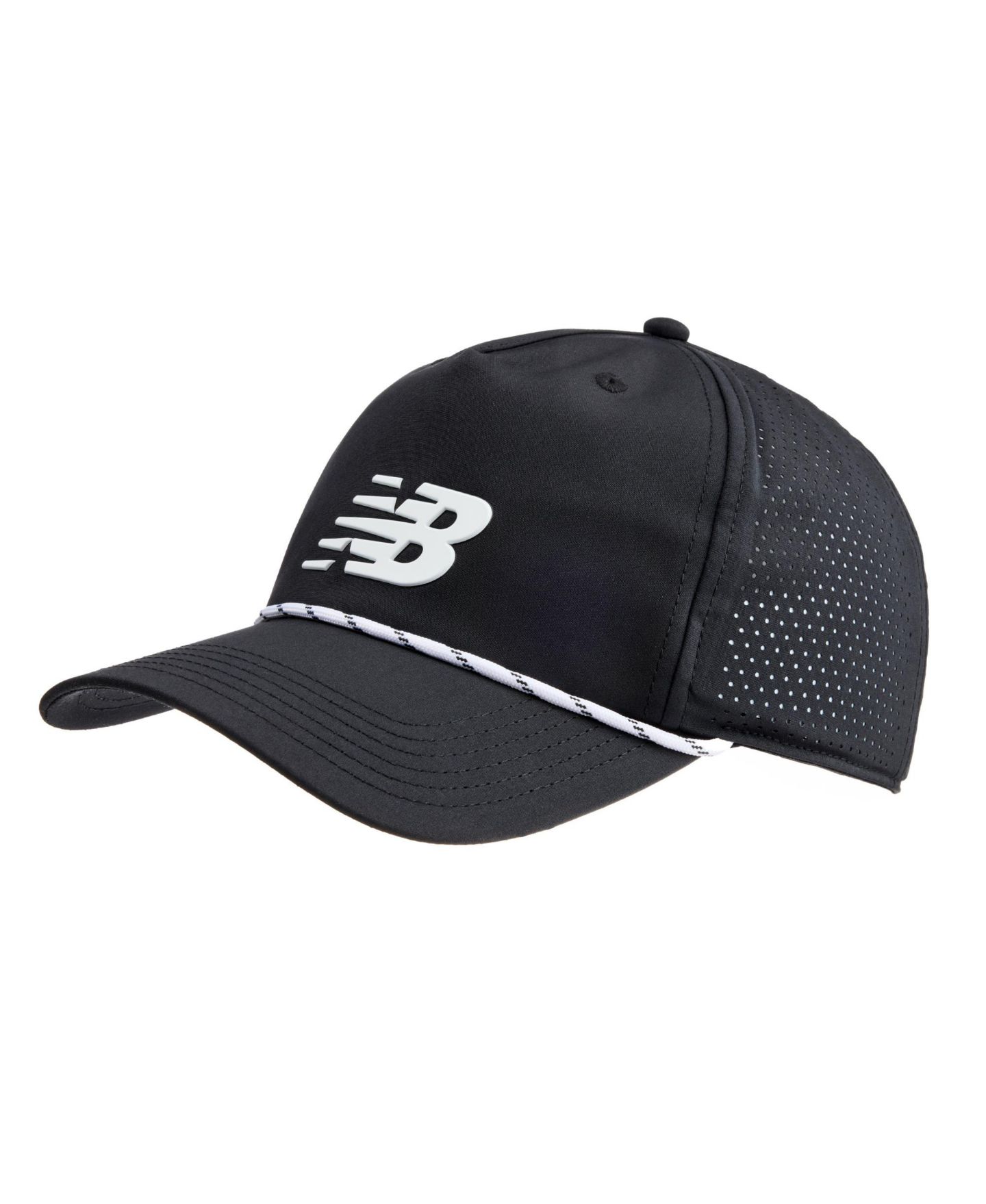 Мужские головные уборы New Balance Embroidered Logo Grandpa Perforated, цвет: Чёрный — фото 1