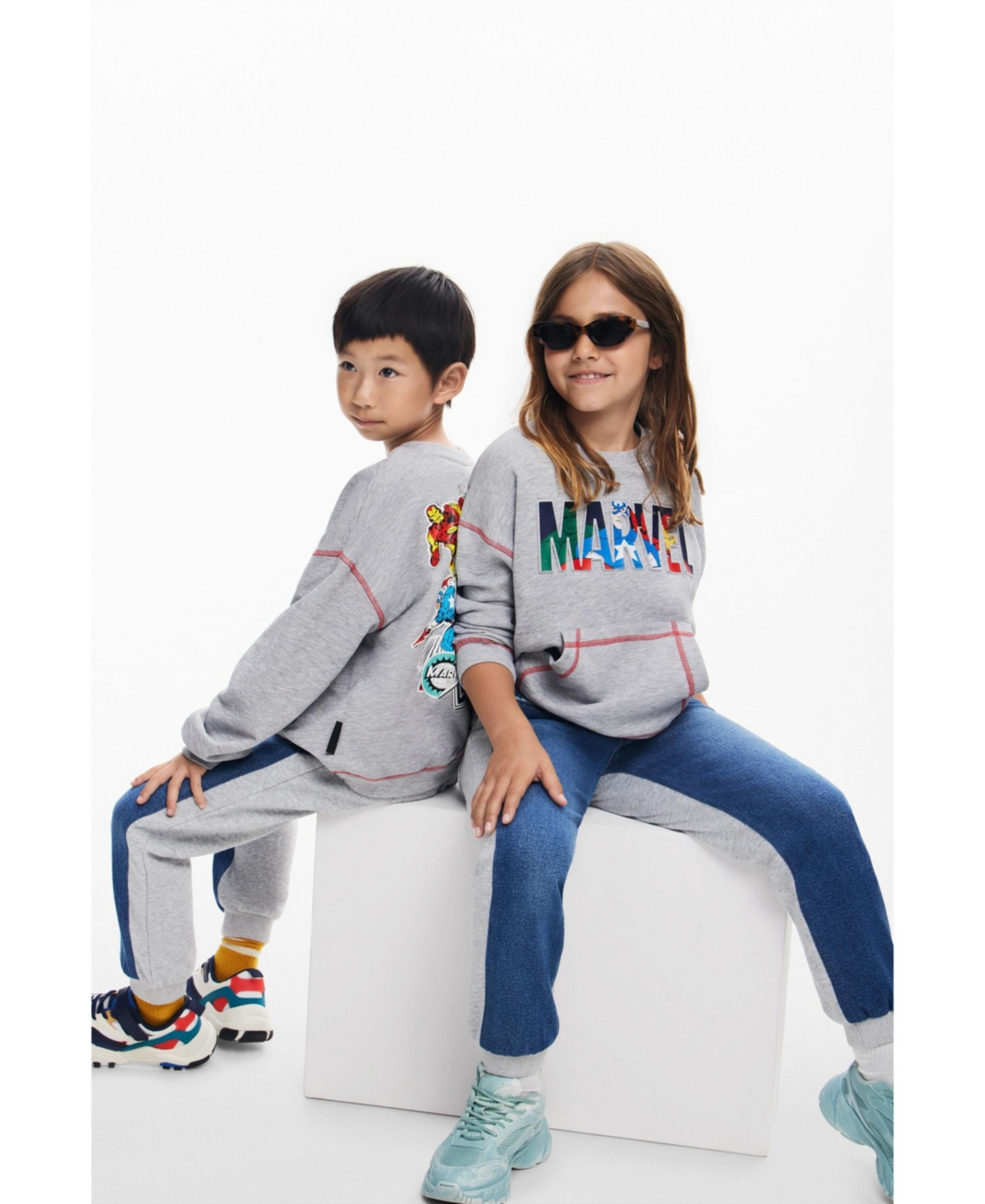 Desigual Boys Boys's Marvel Sweatshirt In Gray
