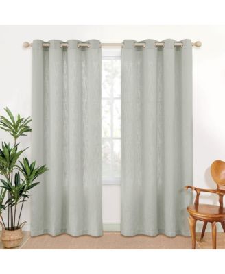 Linen Blend Privacy and Light Filtering Texture Grommet Pair 2 Panels