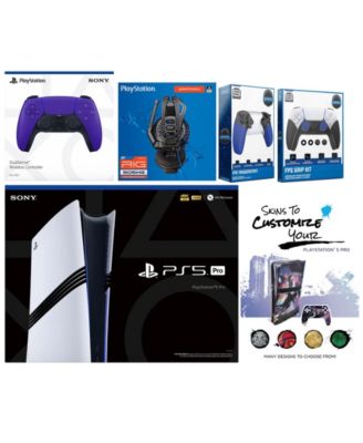 Playstation 5 Pro Bundle with Extra Controller, Plantronics Headset, Trigger Stop Kit, FPS Grip Kit and MightySkins Decal Voucher