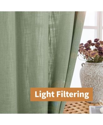 Linen Blend Privacy and Light Filtering Texture Grommet Pair(2 Panels)