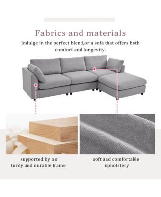 Upholstery Convertible Sectional Sofa, L Shaped Couch with Reversible Chaise