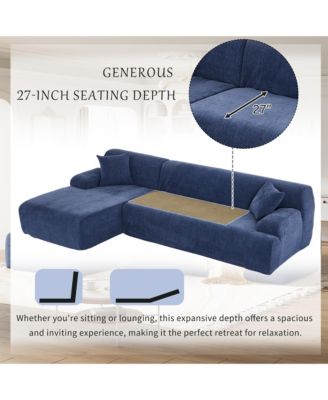 Modern Large L-Shape Modular Sectional Sofa for Living Room, Bedroom, Salon, 2 Piece Free Combination, Simplified Style