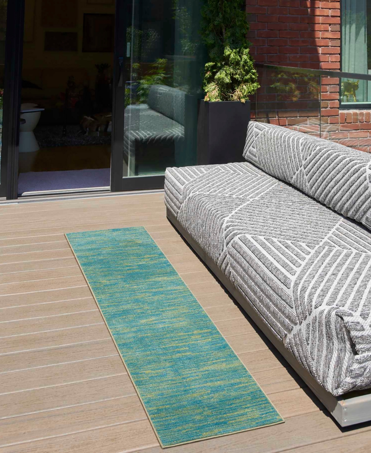 Nourison Home Nourison Essentials NRE01 2'2"x10' Runner Outdoor Area Rug