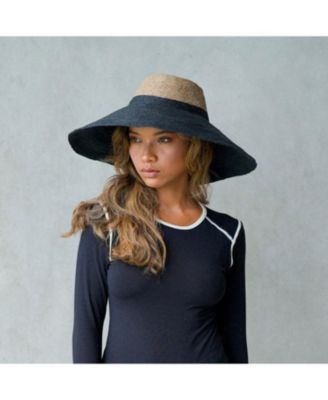 Riri Duo Jute Handwoven Straw Hat In Natural & Black
