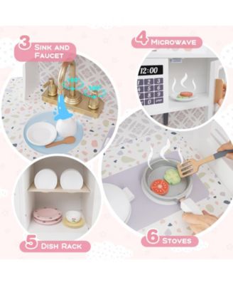 Kids Kitchen Set with Coffee Maker & Accessories Fun Pretend Play Toy for Children