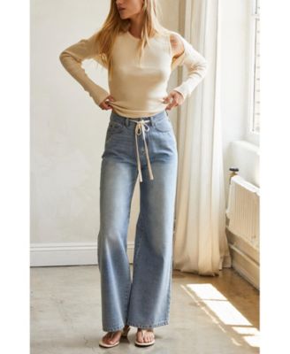 Джинсовые брюки Danica с завязкой спереди в виде полумесяца для женщин