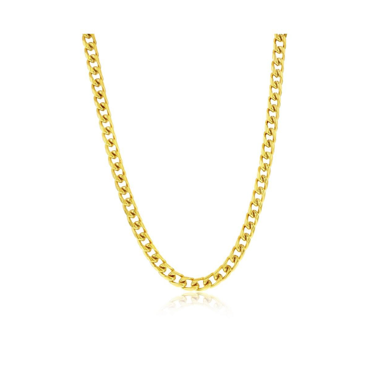 Stainless Steel, 5mm Cuban Chain - Black