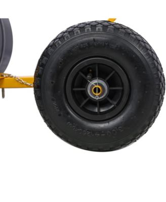 Snow Shovel with Wheels, Snow Pusher, Cushioned Adjustable Angle Handle Snow Removal Tool, 29" Blade, 10" Wheels,yellow color