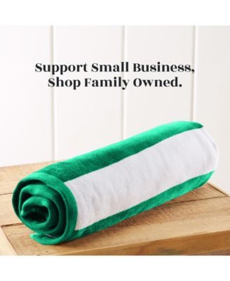 100% Cotton Velour Cabana Stripe Beach Towel, 4 Pack 30" x 60"