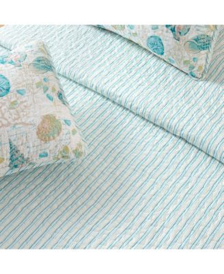 Linery & Co Coastal Microfiber Quilt Set With Shams
