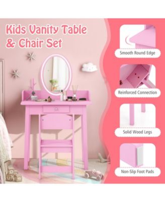Kids Vanity Set with Lighted Mirror