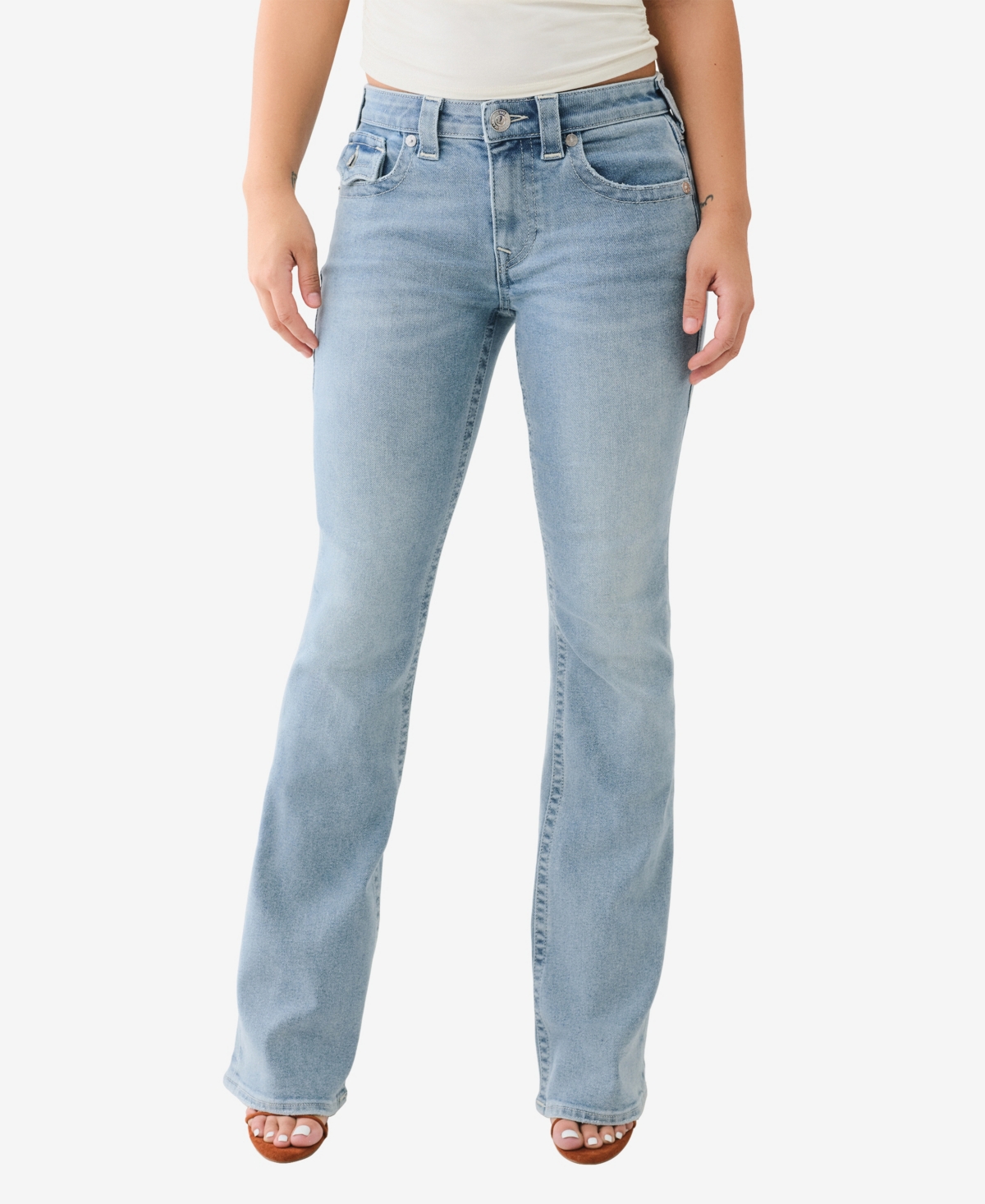 Women's Becca Mid Rise Bootcut Jeans - Aqua Marine