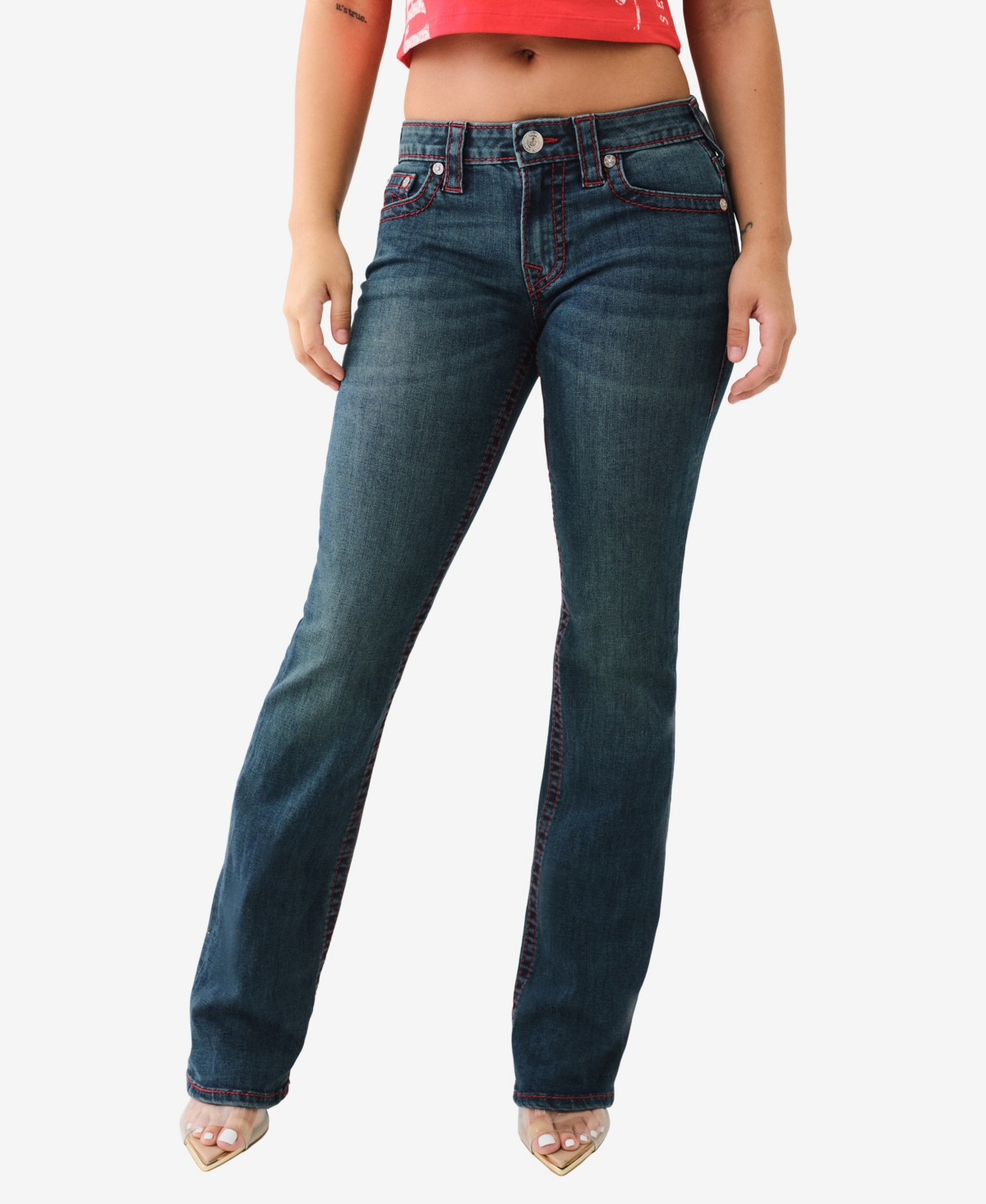 Women's Becca Big T Mid Rise Bootcut Jeans - Blue