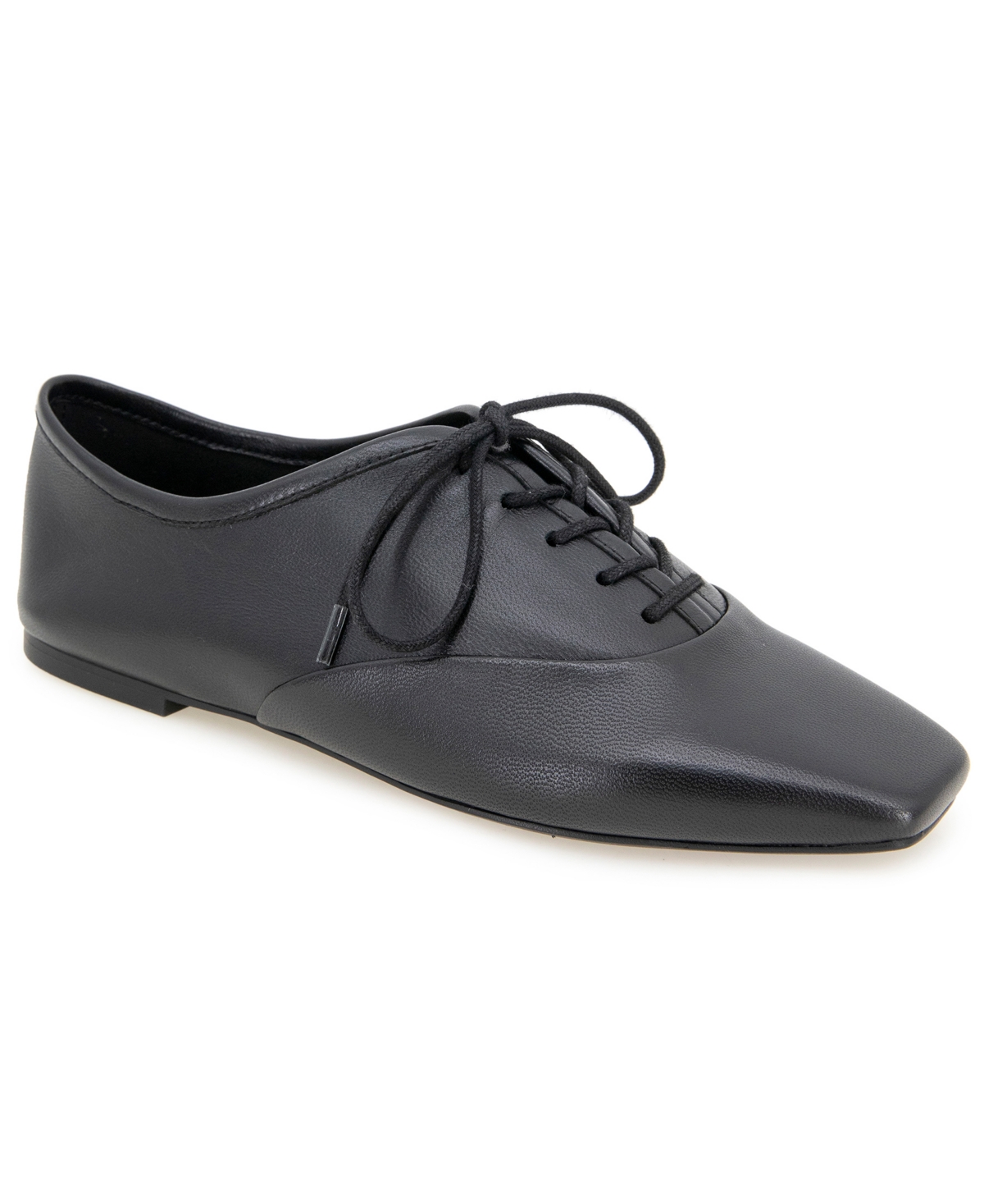 Kenneth Cole New York Women's Justice Square Toe Lace Up Flats In Black