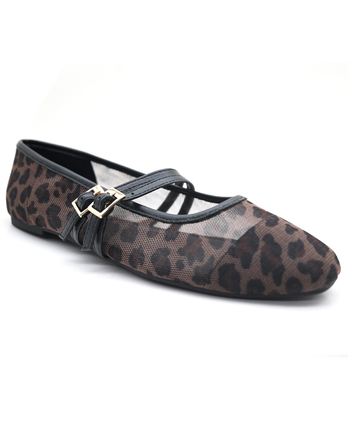 Kenneth Cole New York Women's Mackenzie Mary Jane Ballet Flats In Leopard Mesh