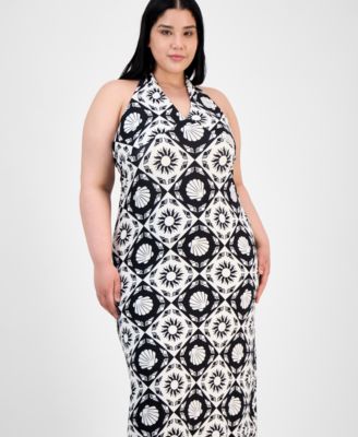 Модное макси-платье Derek Heart большого размера со смешанным принтом на бретелях