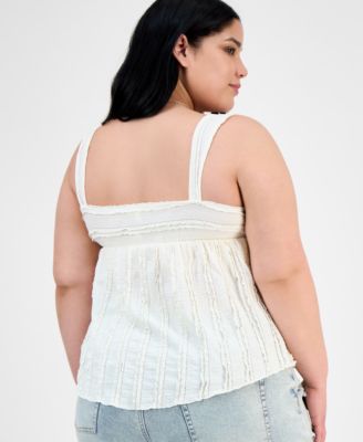 Trendy Plus Size Lace-Trim Sweetheart-Neck Tank