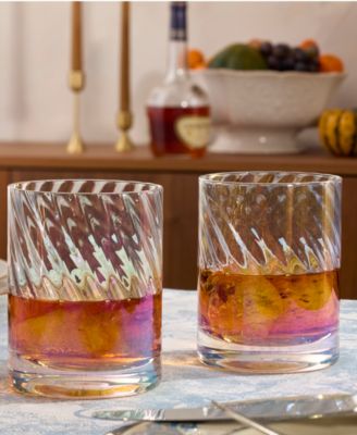 Tuscany Classics Iridescent Double Old Fashioned Glasses, Set of 4