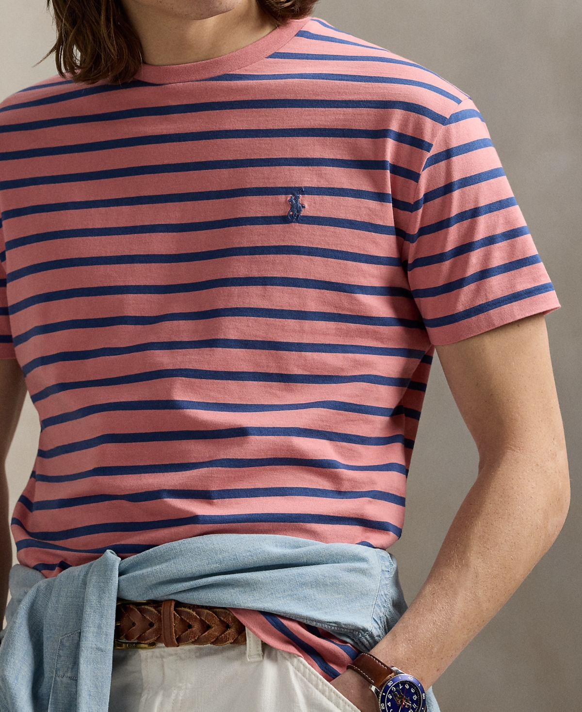 Polo Ralph Lauren Men's Classic-fit Striped Cotton Jersey T-shirt
