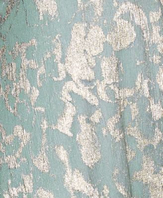 Plus Size V-Neck Foil Mesh A-Line Dress