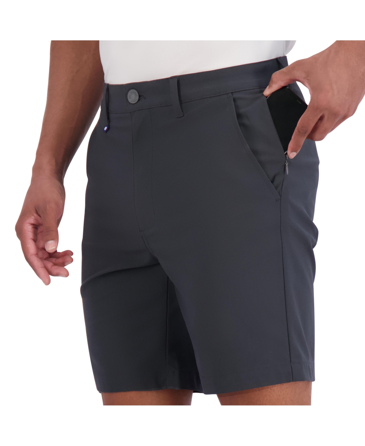 Ben Sherman Men's Golf 4-way Stretch Tech Shorts In Dark Gray