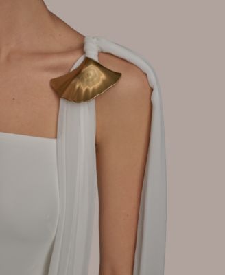 【Donna Karan New York】Straight-Neck Chiffon-Sash Gown Donna Karan New York Women's Straight-Neck Chiffon-Sash Gown
