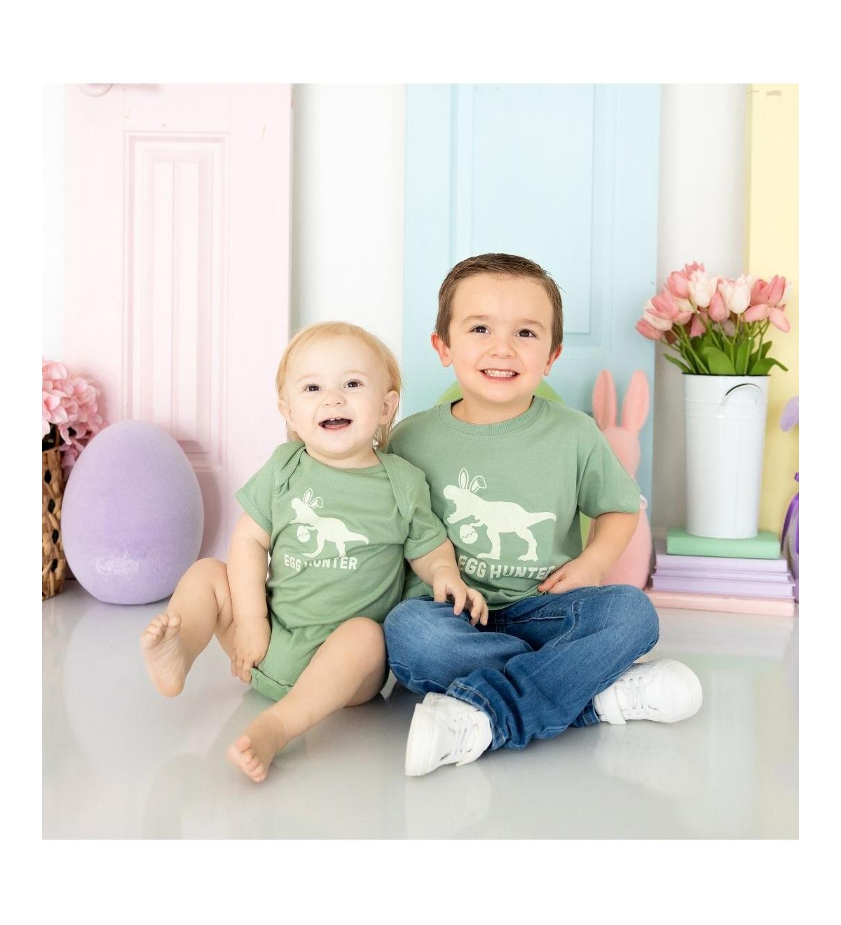 Sweet Wink Toddler Boys Egg Hunter Easter Short Sleeve T-Shirt