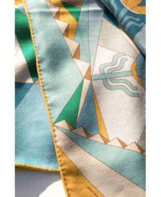 Double Sided Wool Silk Scarf Of Tropical Breeze
