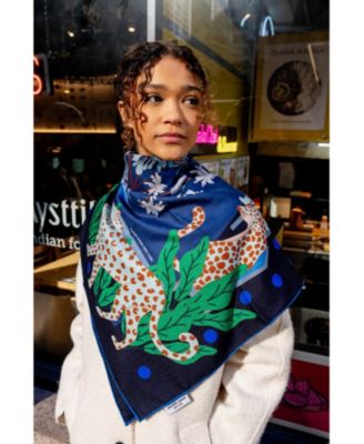 Double Sided Wool Silk Scarf Of Night Banquet