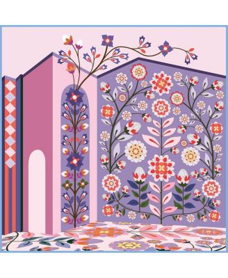 Джесси Чжао Нью-Йоркский двусторонний шерстяной шелковый шарф Flower Imagination