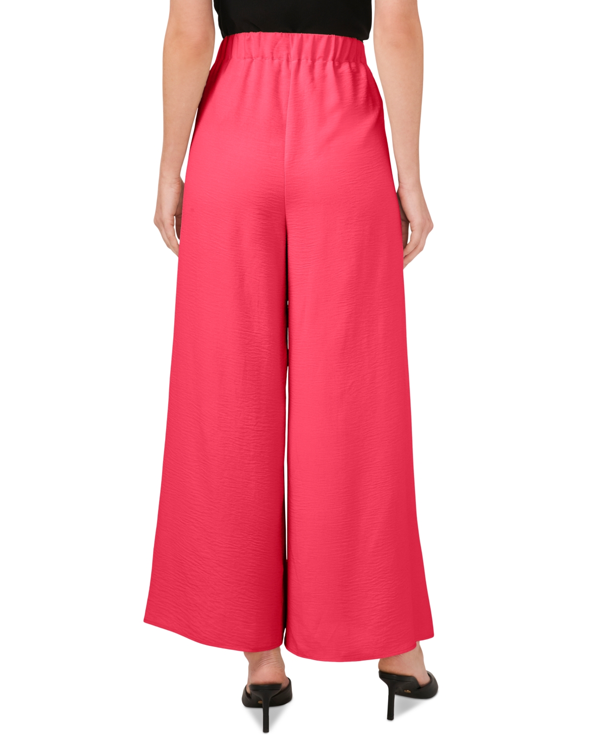 Shop Cece Women's Overlap Tie Front Wide Leg Soft Pants In Bright Geranium