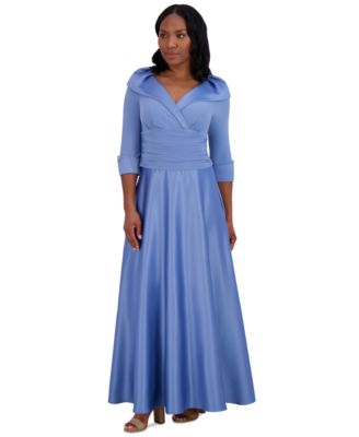 Jessica Howard - Women's Portrait-Collar Side-Ruched Gown