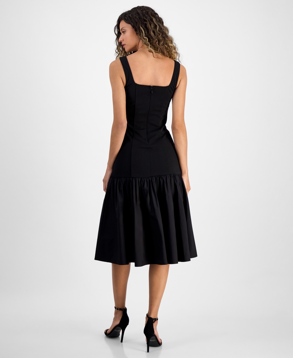 Rachel Rachel Roy Women's Hollie Square-neck Midi Dress In Black