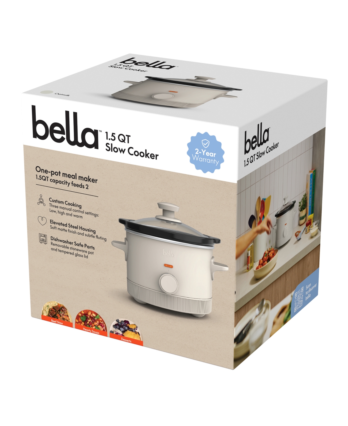 Bella 1.5-quart Slow Cooker In Oatmilk